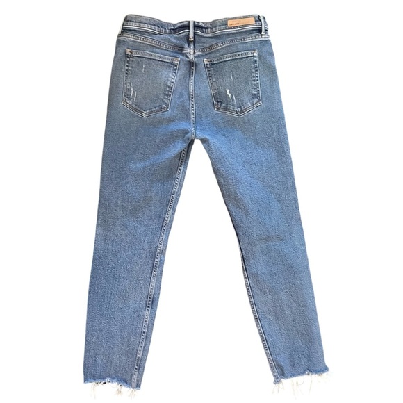GRLFRND Karolina Crop Slightly Distressed Blue Denim Jean Sixpence Wash Size 31 - Picture 3 of 11